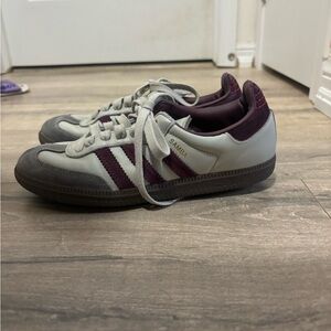 Adidas Samba Shoes - White and Burgundy